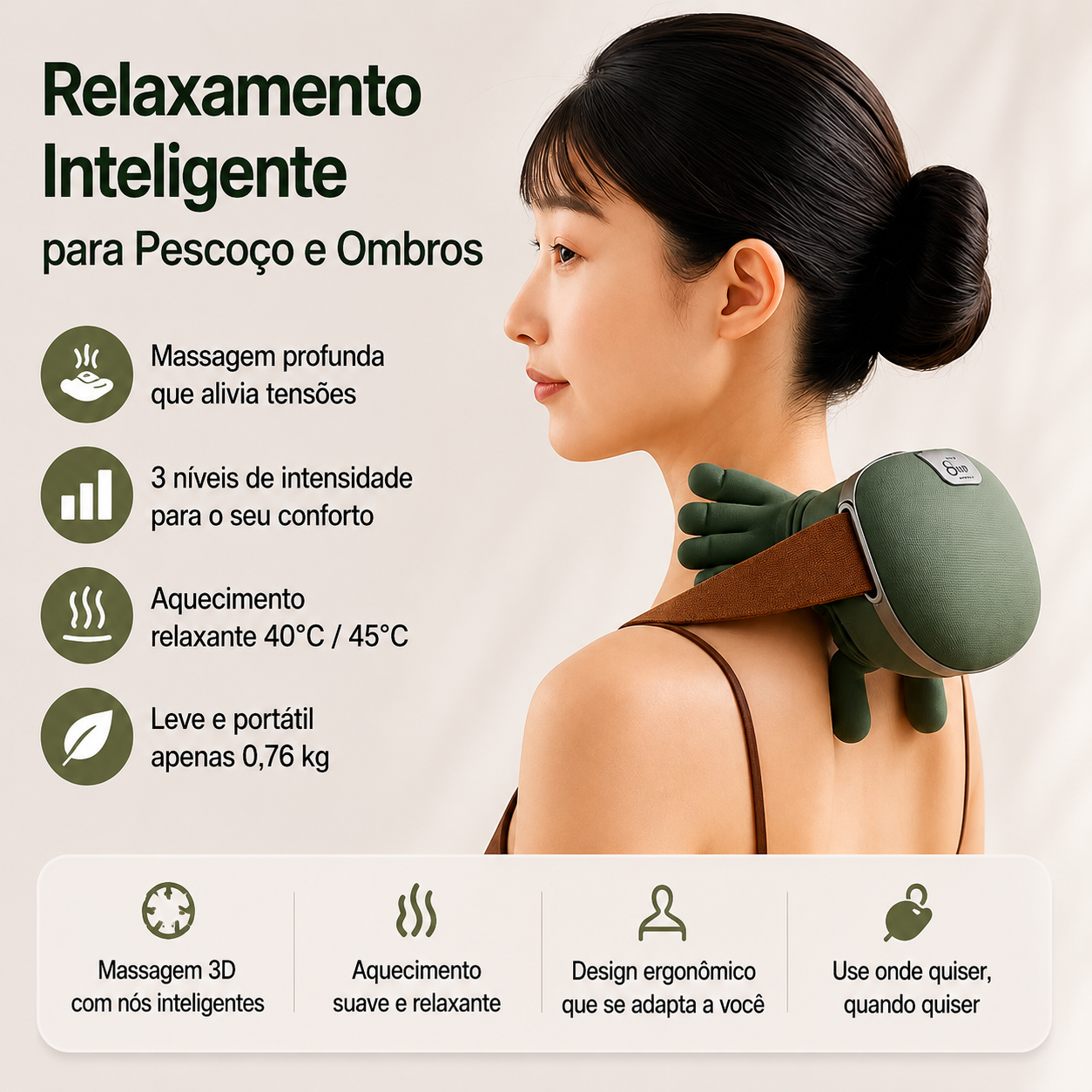 Massageador Inteligente Elétrico Sem Fio Alivium