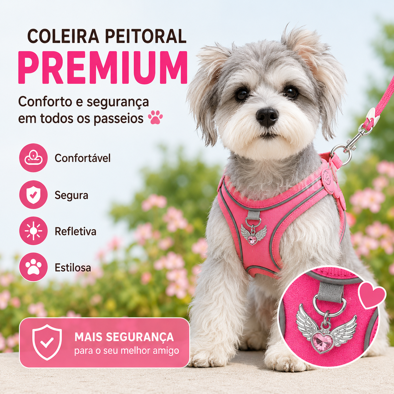 Coleira & Guia Pet Confort Charmy