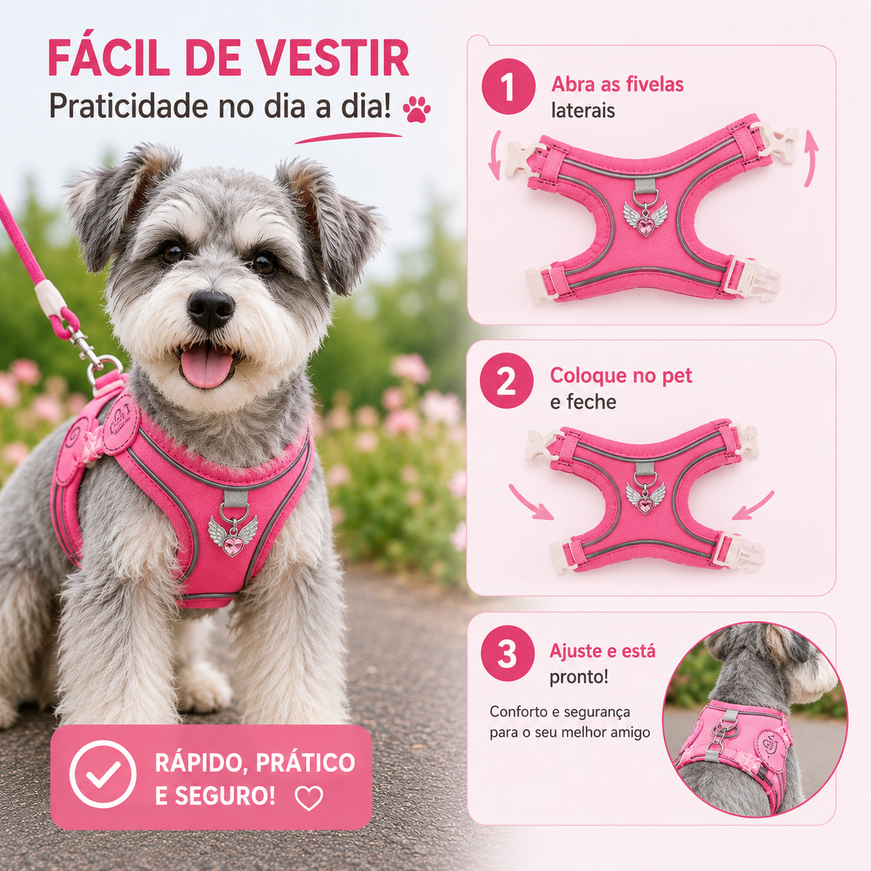 Coleira & Guia Pet Confort Charmy