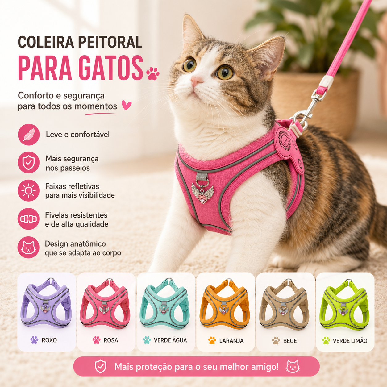 Coleira & Guia Pet Confort Charmy