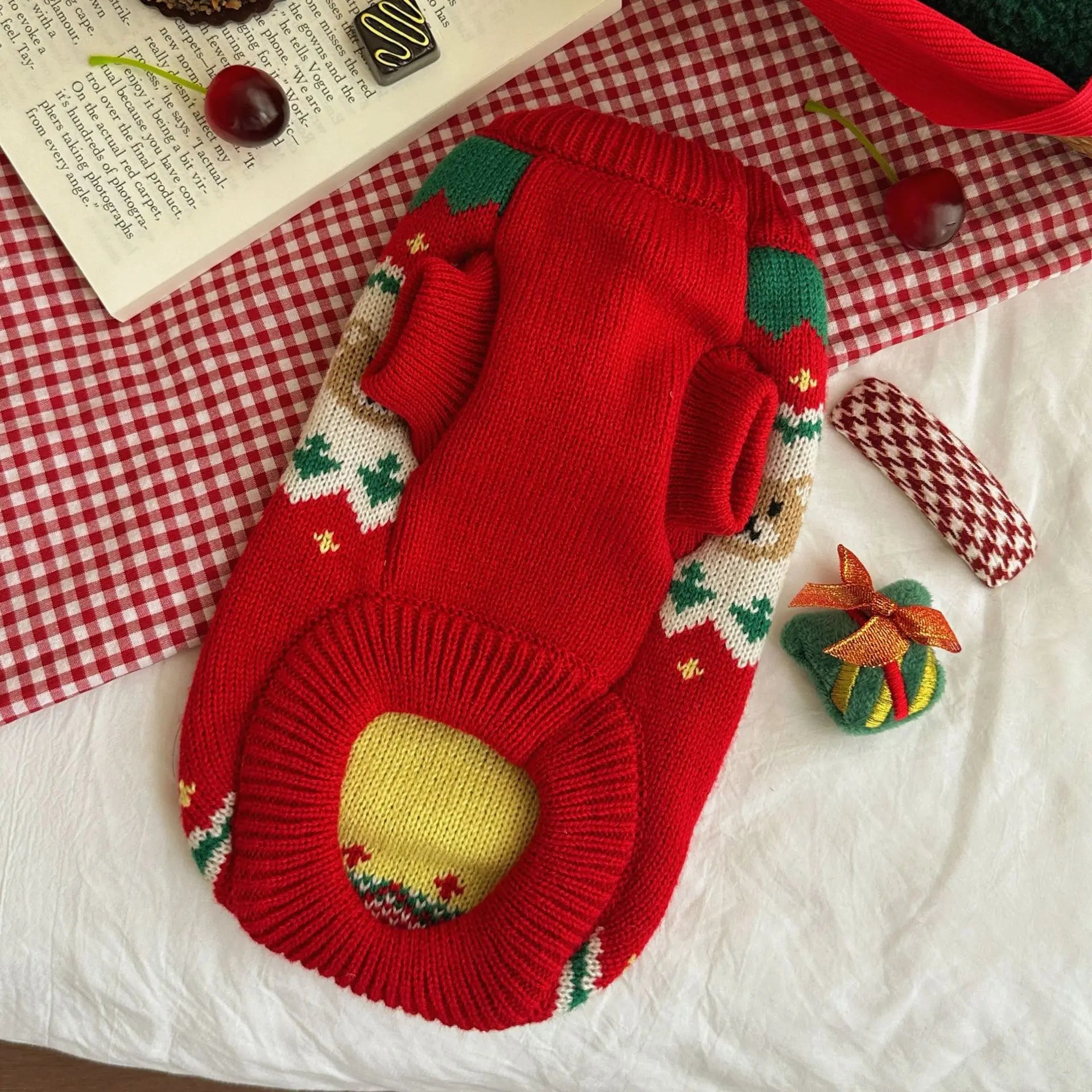 Tricot Pet Cherry Christmas